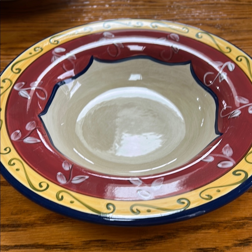 Pier 1 Vallarta pasta, soup bowl.  Earthenware hand painted 10.5” bowl.